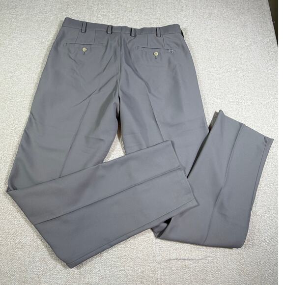 Peter Millar Men’s 34x32 Gray Flat Front Performance Dress Golf Pants Slacks - Picture 2 of 9